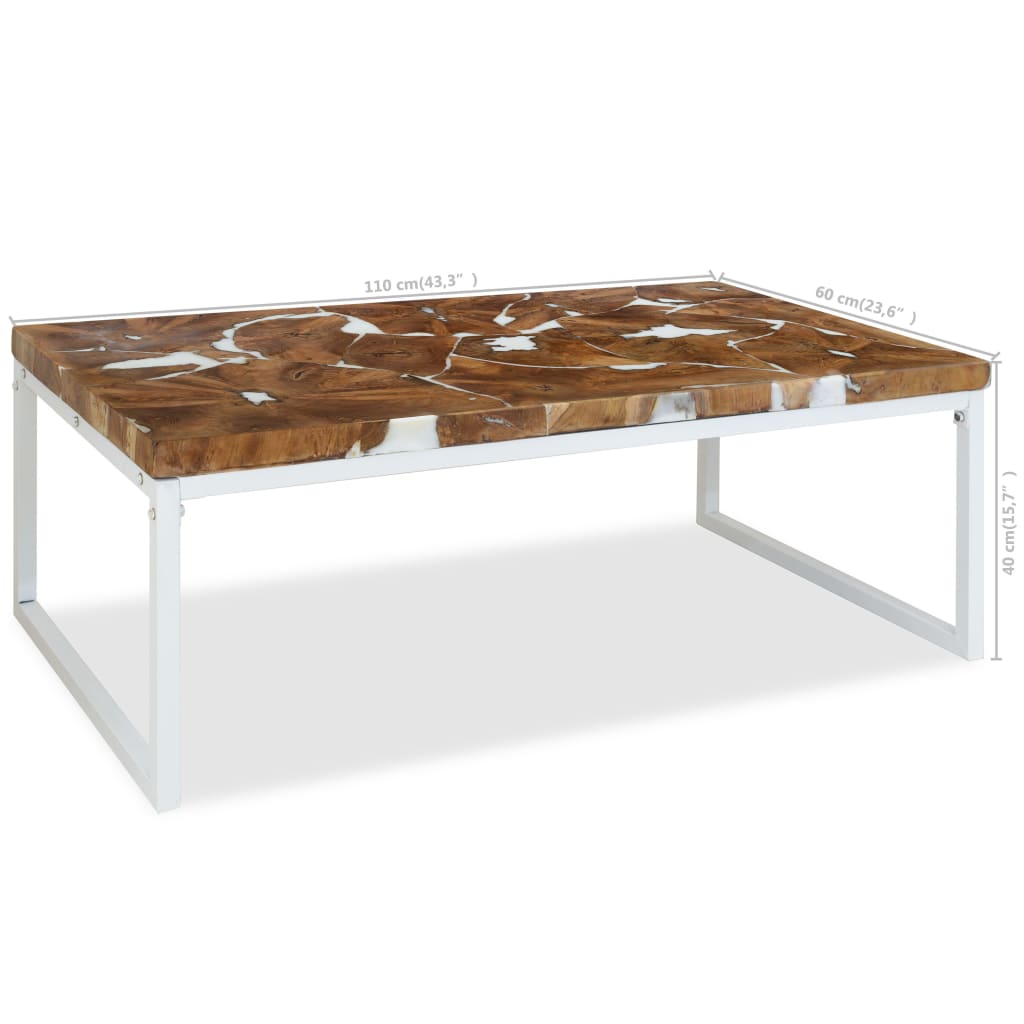 Couchtisch Teak Harz 110x60x40 cm