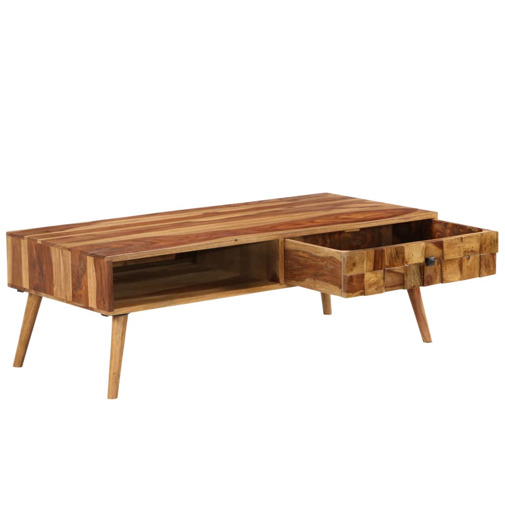 Couchtisch Massivholz Palisander Honigbraun 110x50x37 cm