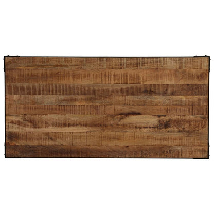 Esstisch Raues Massives Mangoholz und Stahl 120 cm