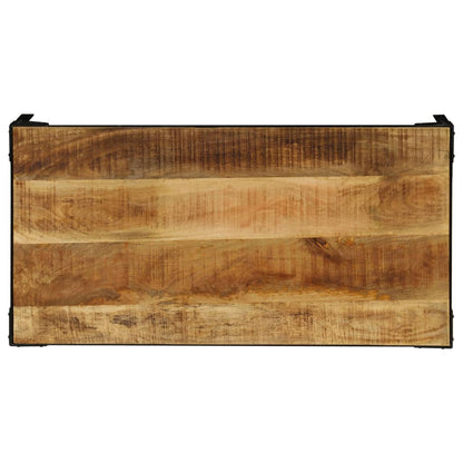 Couchtisch Raues Massives Mangoholz und Stahl 110 cm