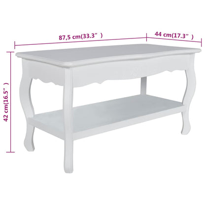 Couchtisch mit Ablage MDF Weiß