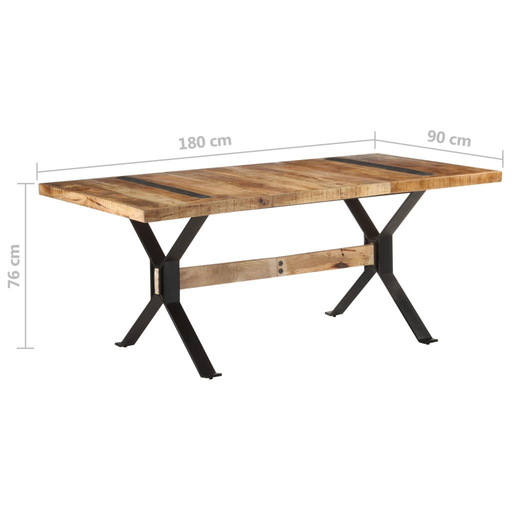 Esstisch 180x90x76 cm Raues Mangoholz