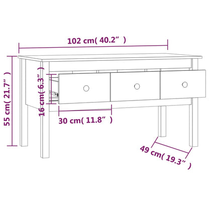 Couchtisch Grau 102x49x55 cm Massivholz Kiefer