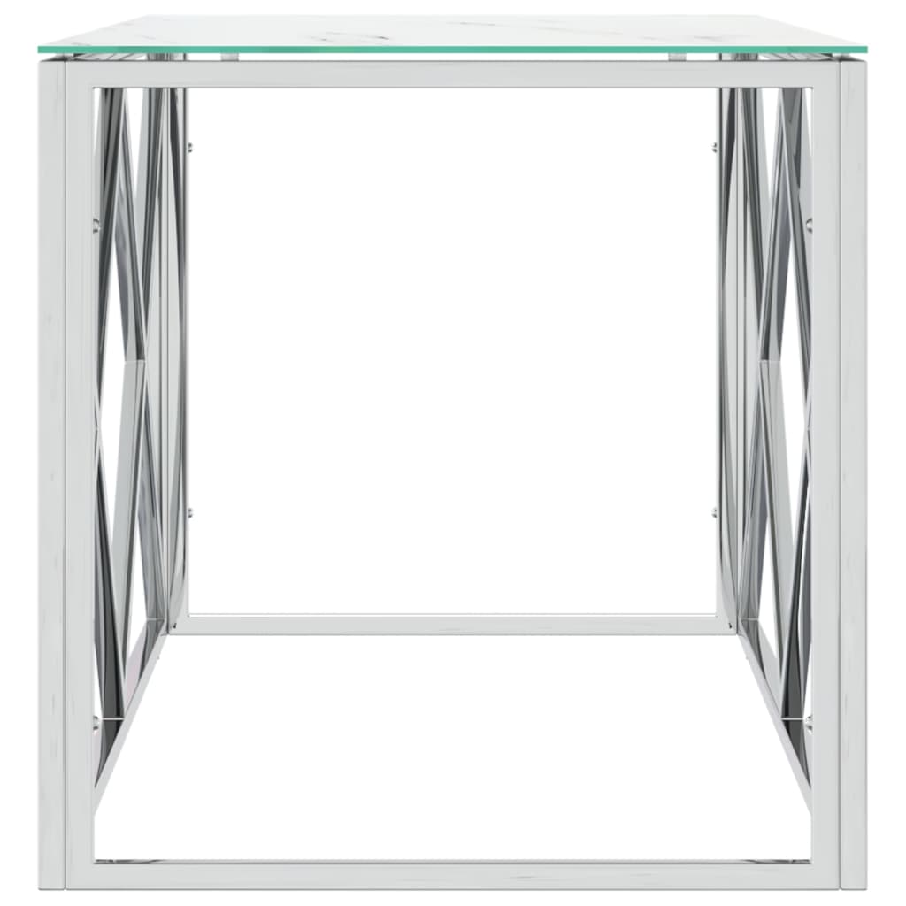 Couchtisch 110x45x45 cm Edelstahl und Glas