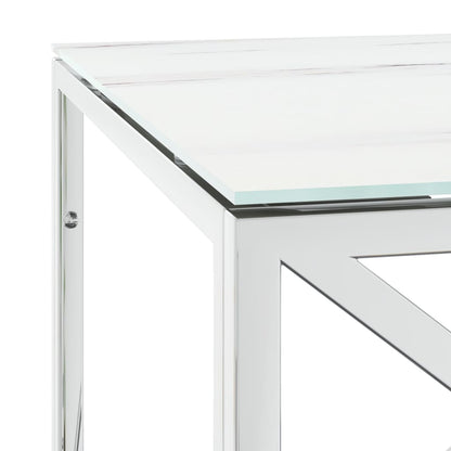 Couchtisch 110x45x45 cm Edelstahl und Glas