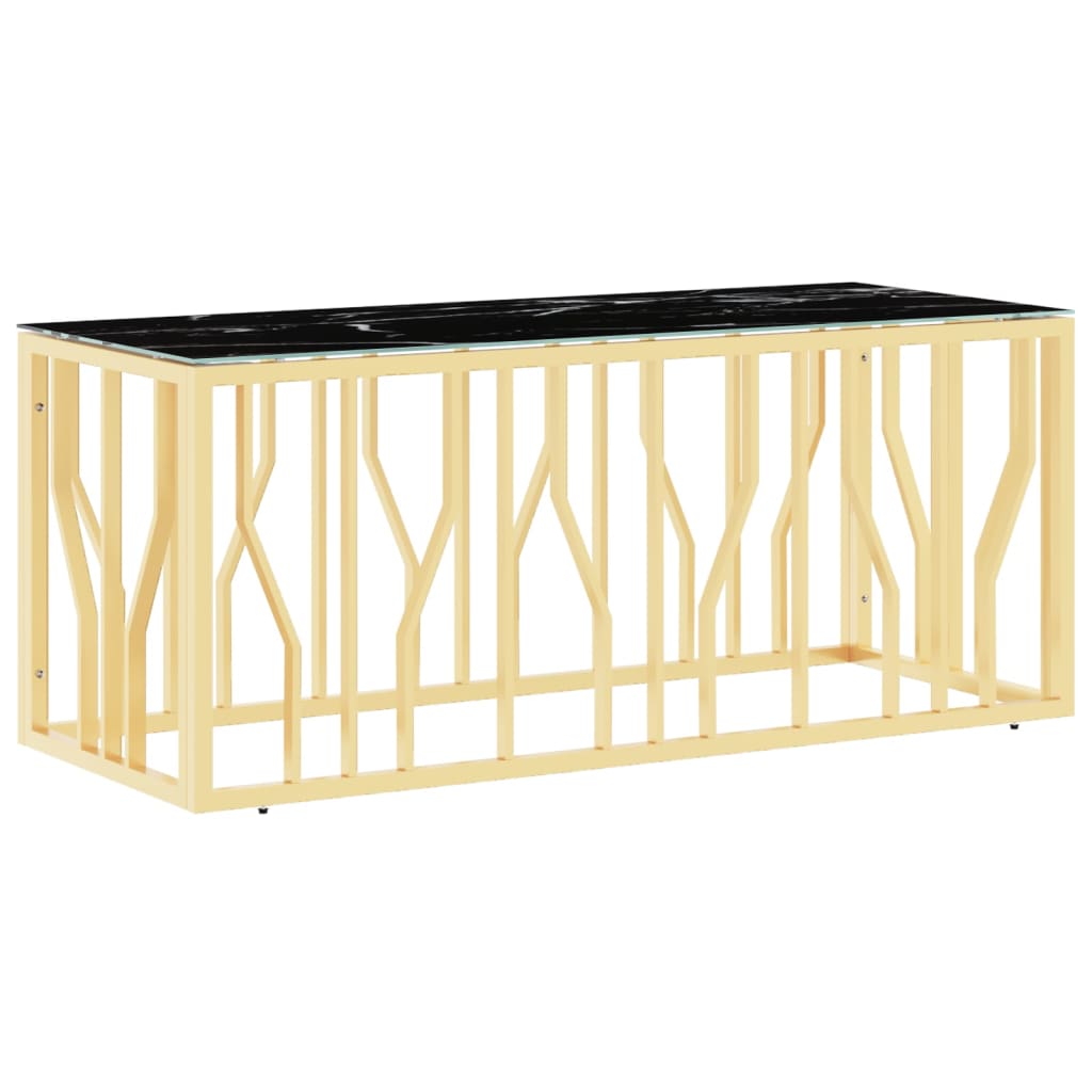 Couchtisch Golden 110x45x45 cm Edelstahl und Glas