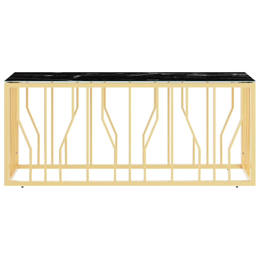 Couchtisch Golden 110x45x45 cm Edelstahl und Glas