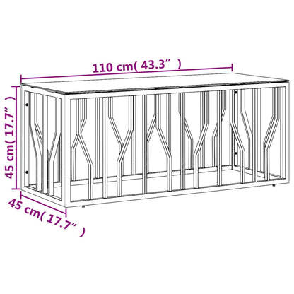 Couchtisch Golden 110x45x45 cm Edelstahl und Glas