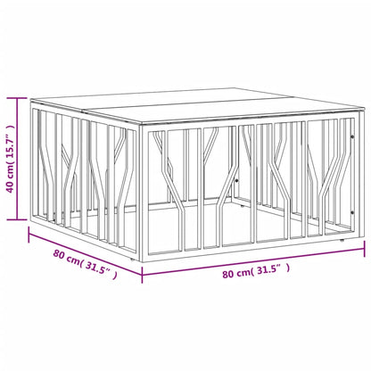 Couchtisch Golden 80x80x40 cm Edelstahl und Glas