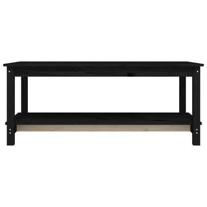 Couchtisch Schwarz 110x55x45 cm Massivholz Kiefer