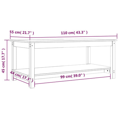 Couchtisch Schwarz 110x55x45 cm Massivholz Kiefer