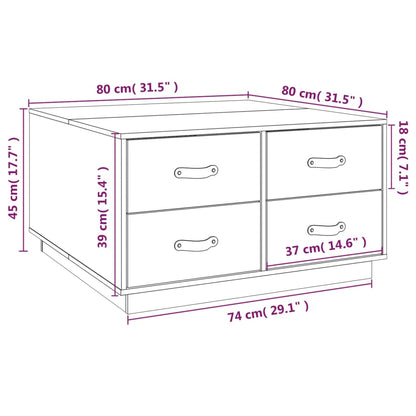 Couchtisch Grau 80x80x45 cm Massivholz Kiefer