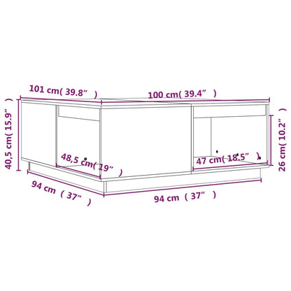 Couchtisch 100x101x40,5 cm Massivholz Kiefer