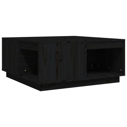 Couchtisch Schwarz 80x81x36,5 cm Massivholz Kiefer