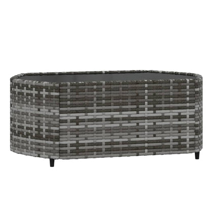 3-tlg. Garten-Lounge-Set mit Kissen Grau Poly Rattan