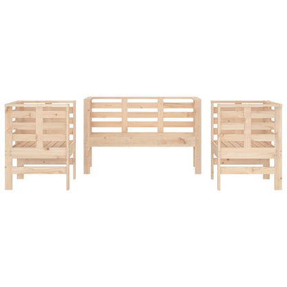 3-tlg. Garten-Lounge-Set Massivholz Kiefer