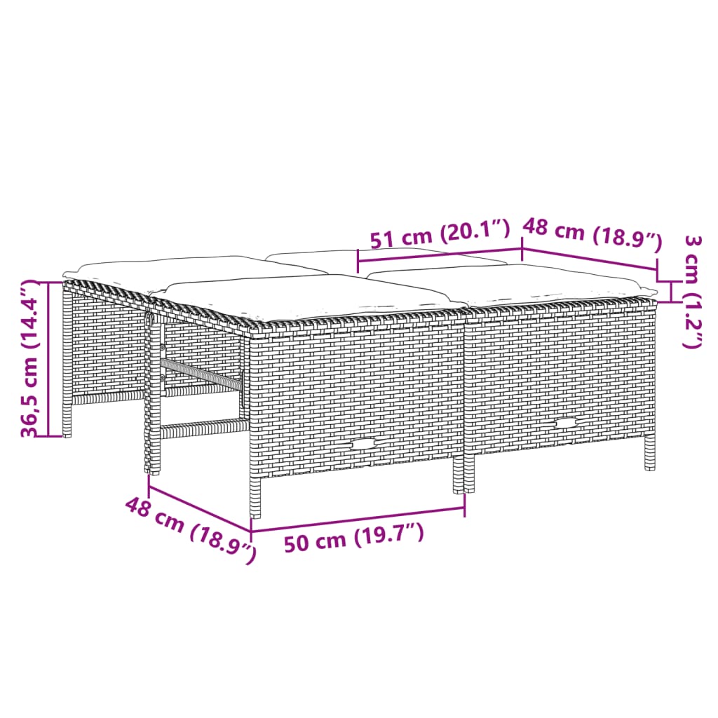 5-tlg. Garten-Sofagarnitur mit Kissen Beige Poly Rattan