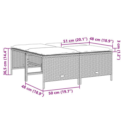 5-tlg. Garten-Sofagarnitur mit Kissen Grau Poly Rattan