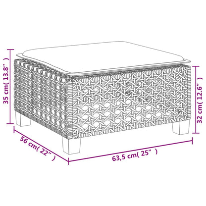 8-tlg. Garten-Sofagarnitur mit Kissen Schwarz Poly Rattan