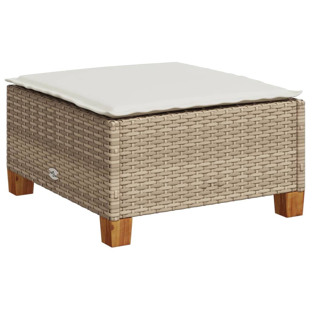 4-tlg. Garten-Sofagarnitur mit Kissen Beige Poly Rattan