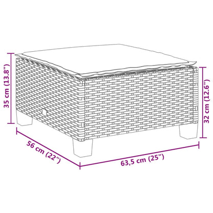 5-tlg. Garten-Sofagarnitur mit Kissen Grau Poly Rattan