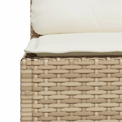 4-tlg. Garten-Sofagarnitur mit Kissen Beige Poly Rattan