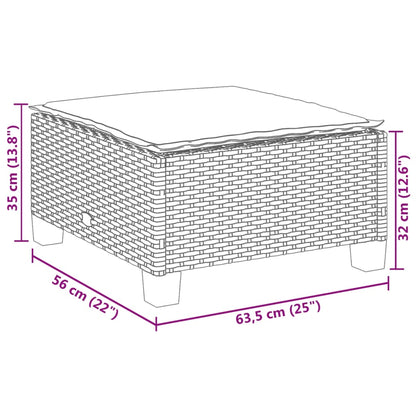 7-tlg. Garten-Sofagarnitur mit Kissen Grau Poly Rattan