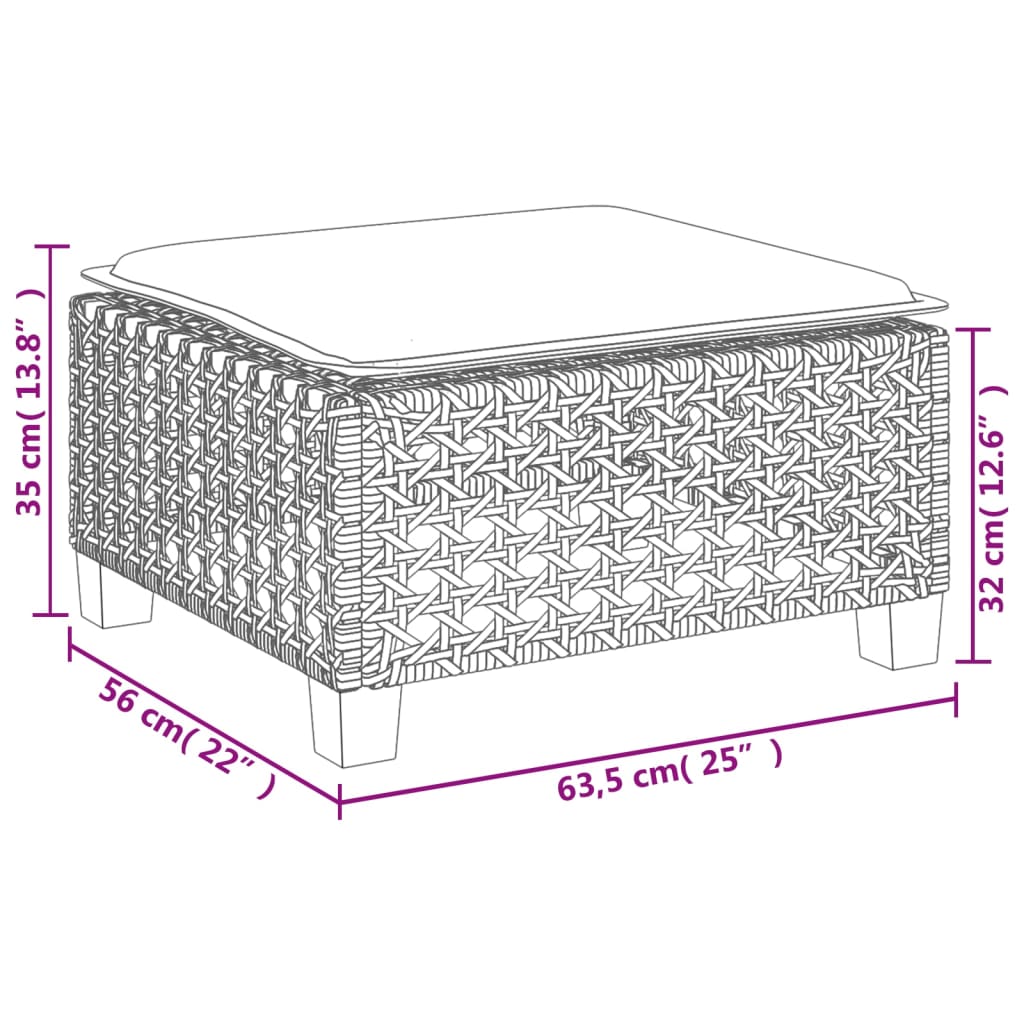 7-tlg. Garten-Sofagarnitur mit Kissen Schwarz Poly Rattan