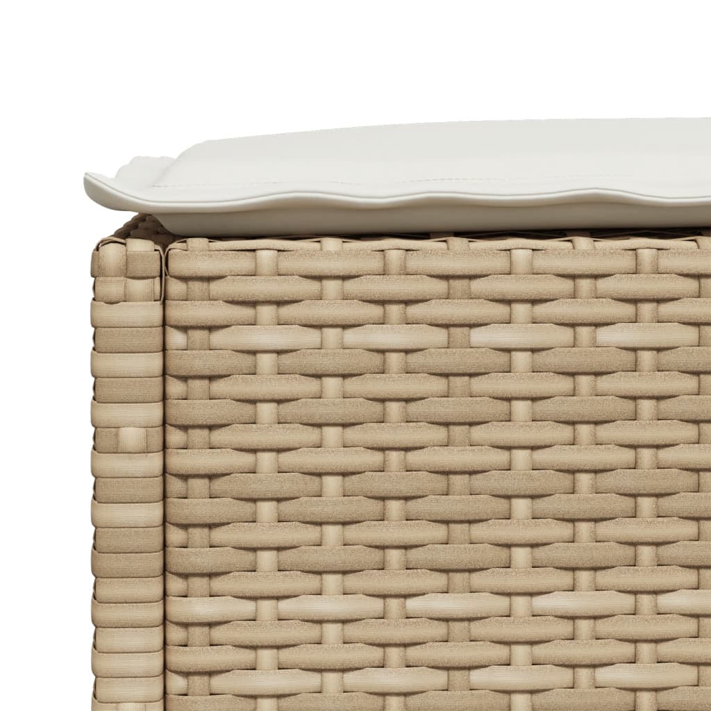 6-tlg. Garten-Sofagarnitur mit Kissen Beige Poly Rattan