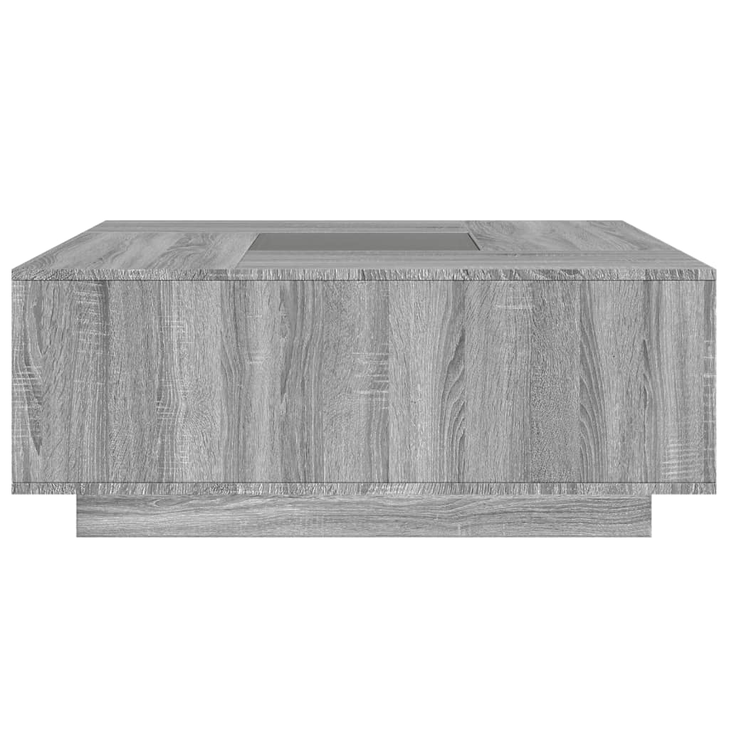 Couchtisch mit Infinity-LED Grau Sonoma 100x100x40 cm