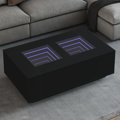 Couchtisch mit Infinity-LED Schwarz 116x69x40 cm