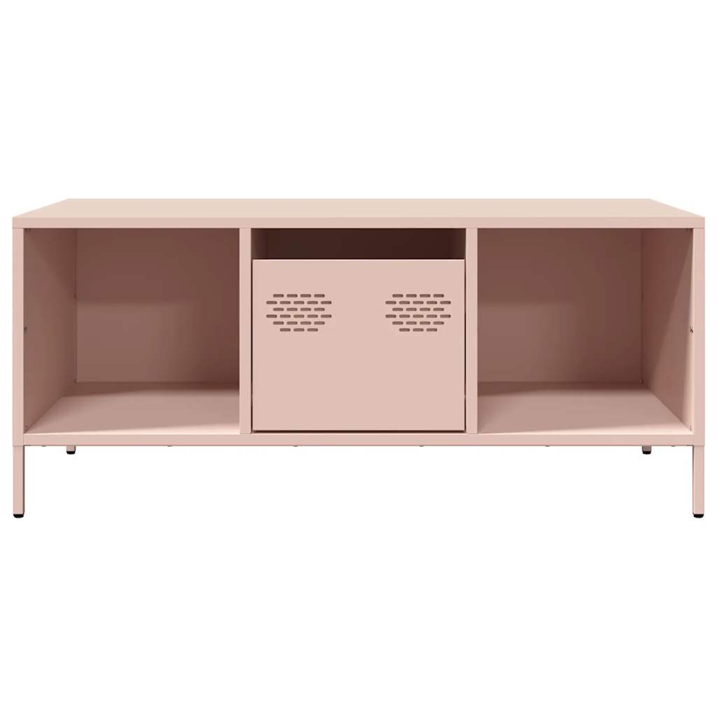 Couchtisch Rosa 101,5x50x43,5 cm Kaltgewalzter Stahl