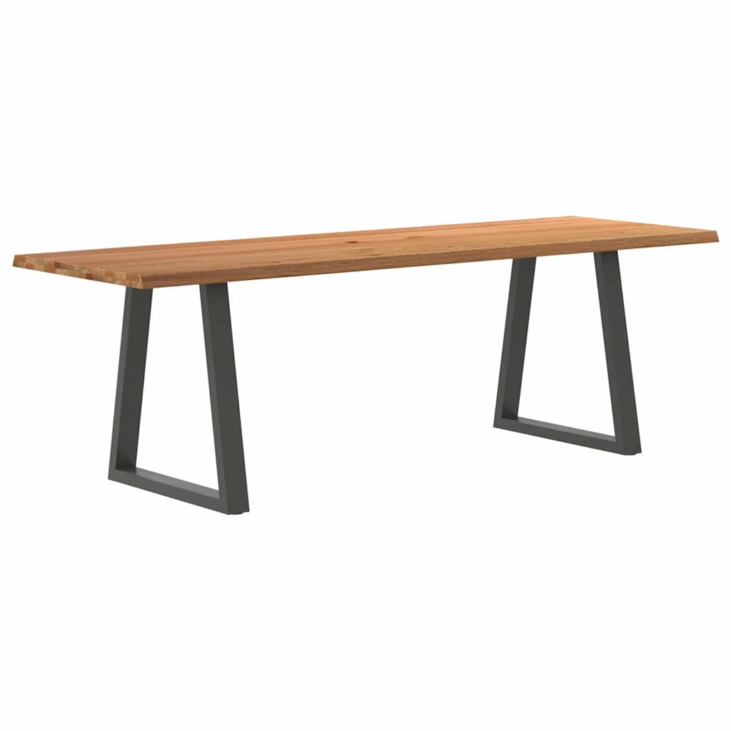 Esstisch mit Baumkanten 240x80x74 cm Massivholz Eiche