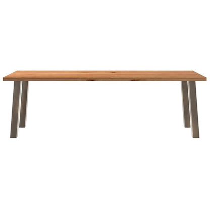 Esstisch Hellbraun 240x90x74 cm Massivholz Eiche Rechteckig