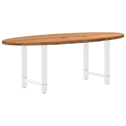 Esstisch Hellbraun 220x100x74 cm Massivholz Eiche Oval