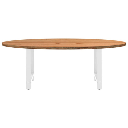 Esstisch Hellbraun 220x100x74 cm Massivholz Eiche Oval