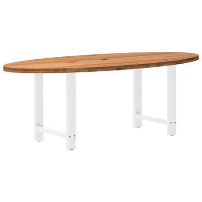 Esstisch Hellbraun 220x100x74 cm Massivholz Eiche Oval