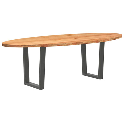 Esstisch Hellbraun 240x100x74 cm Massivholz Eiche Oval