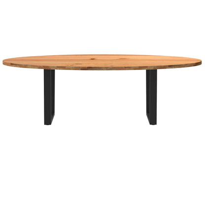 Esstisch Hellbraun 240x100x74 cm Massivholz Eiche Oval