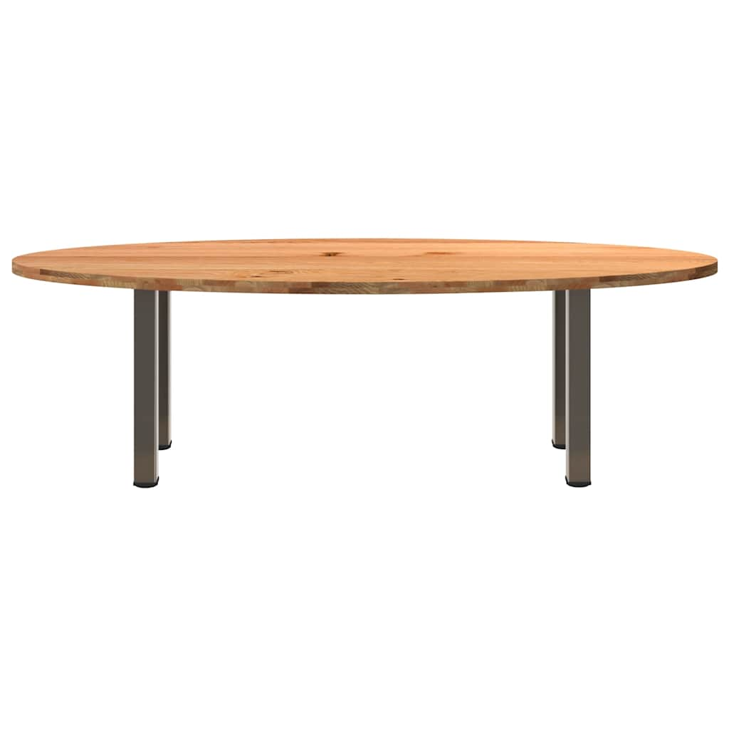 Esstisch Hellbraun 240x100x74 cm Massivholz Eiche Oval