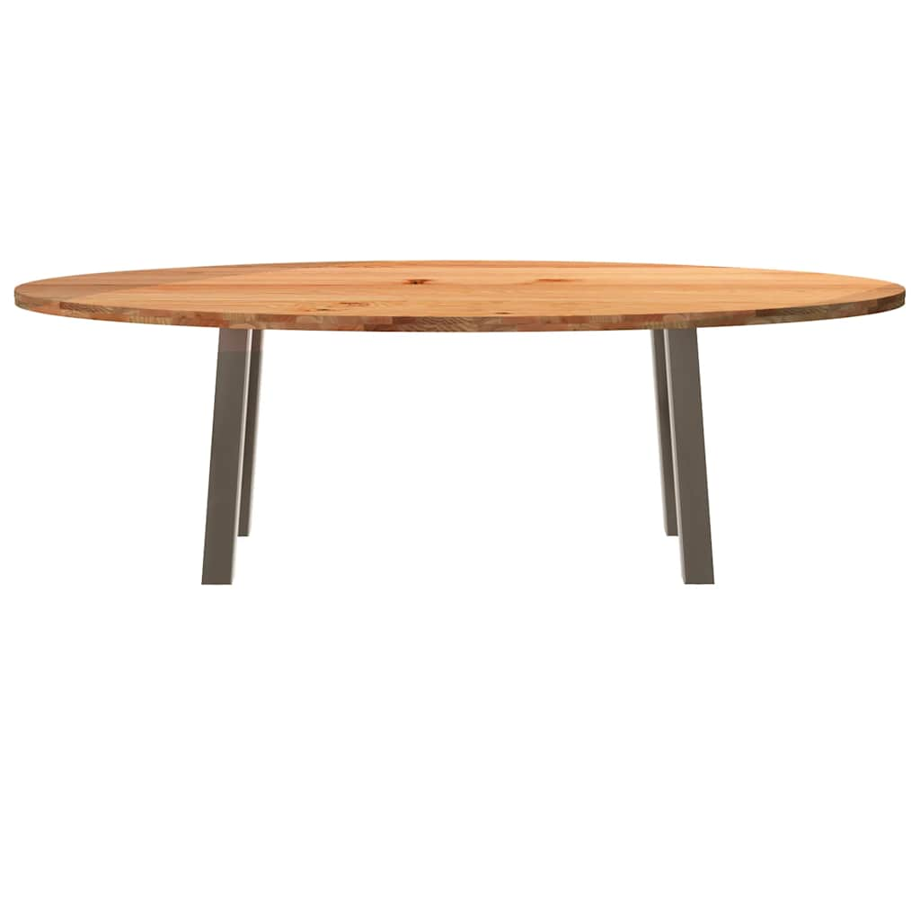 Esstisch Hellbraun 240x100x74 cm Massivholz Eiche Oval