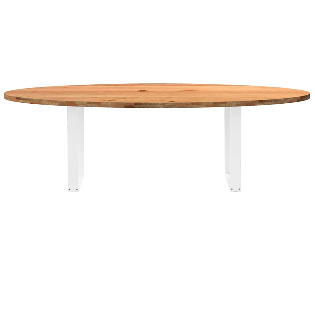 Esstisch Hellbraun 240x100x74 cm Massivholz Eiche Oval