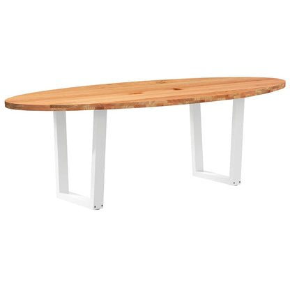 Esstisch Hellbraun 240x100x74 cm Massivholz Eiche Oval