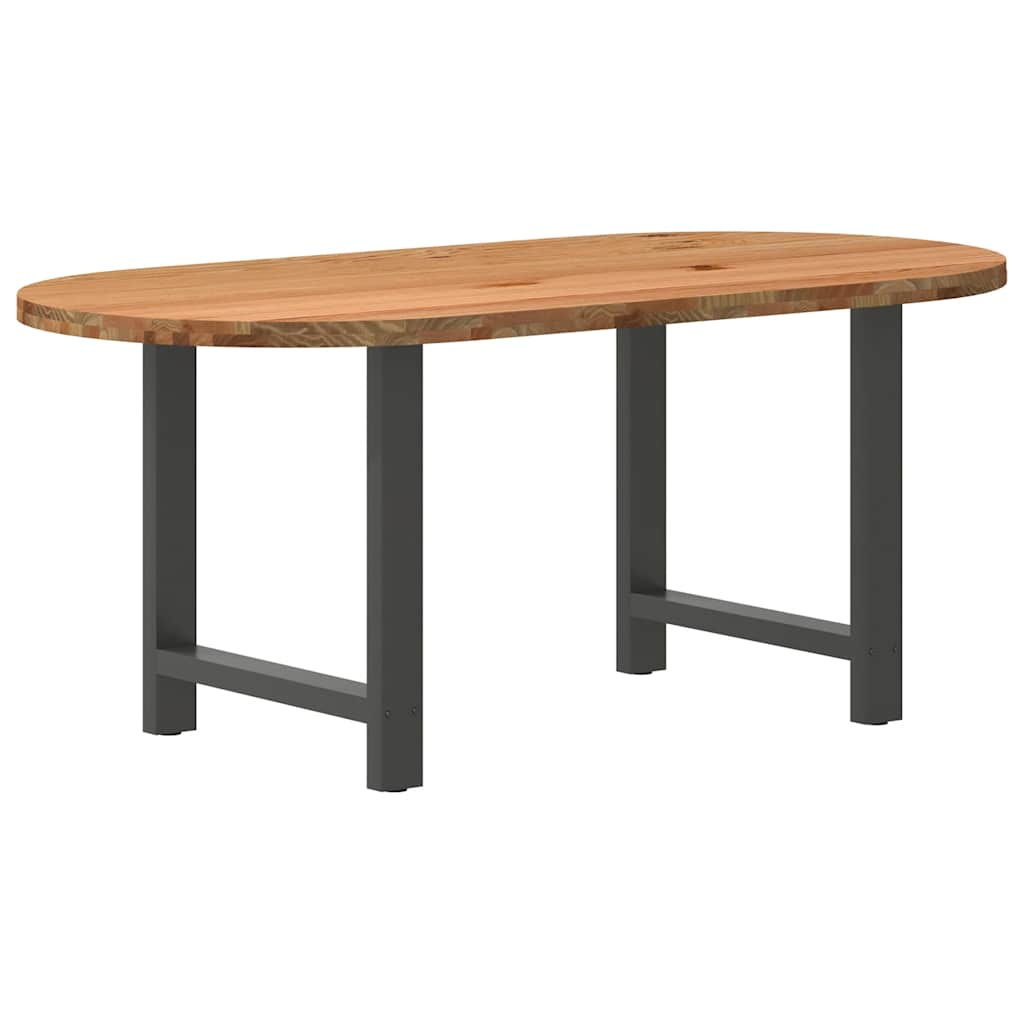 Esstisch Hellbraun 180x90x74 cm Massivholz Eiche Oval