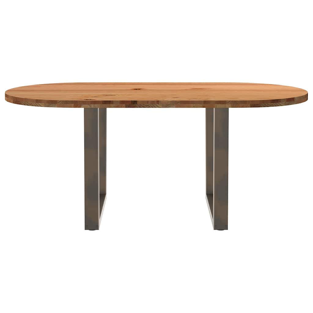 Esstisch Hellbraun 180x90x74 cm Massivholz Eiche Oval