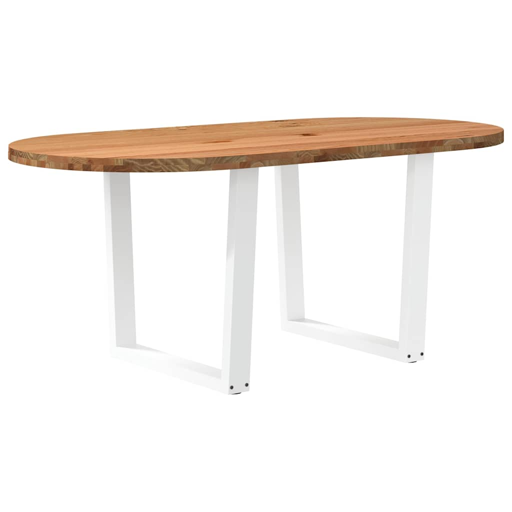 Esstisch Hellbraun 180x90x74 cm Massivholz Eiche Oval