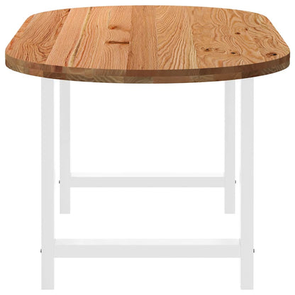 Esstisch Hellbraun 180x90x74 cm Massivholz Eiche Oval