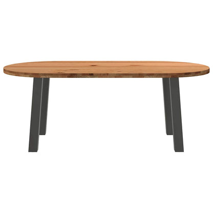 Esstisch Hellbraun 200x100x74 cm Massivholz Eiche Oval