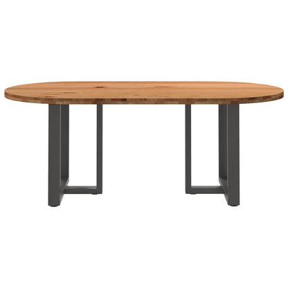 Esstisch Hellbraun 200x100x74 cm Massivholz Eiche Oval