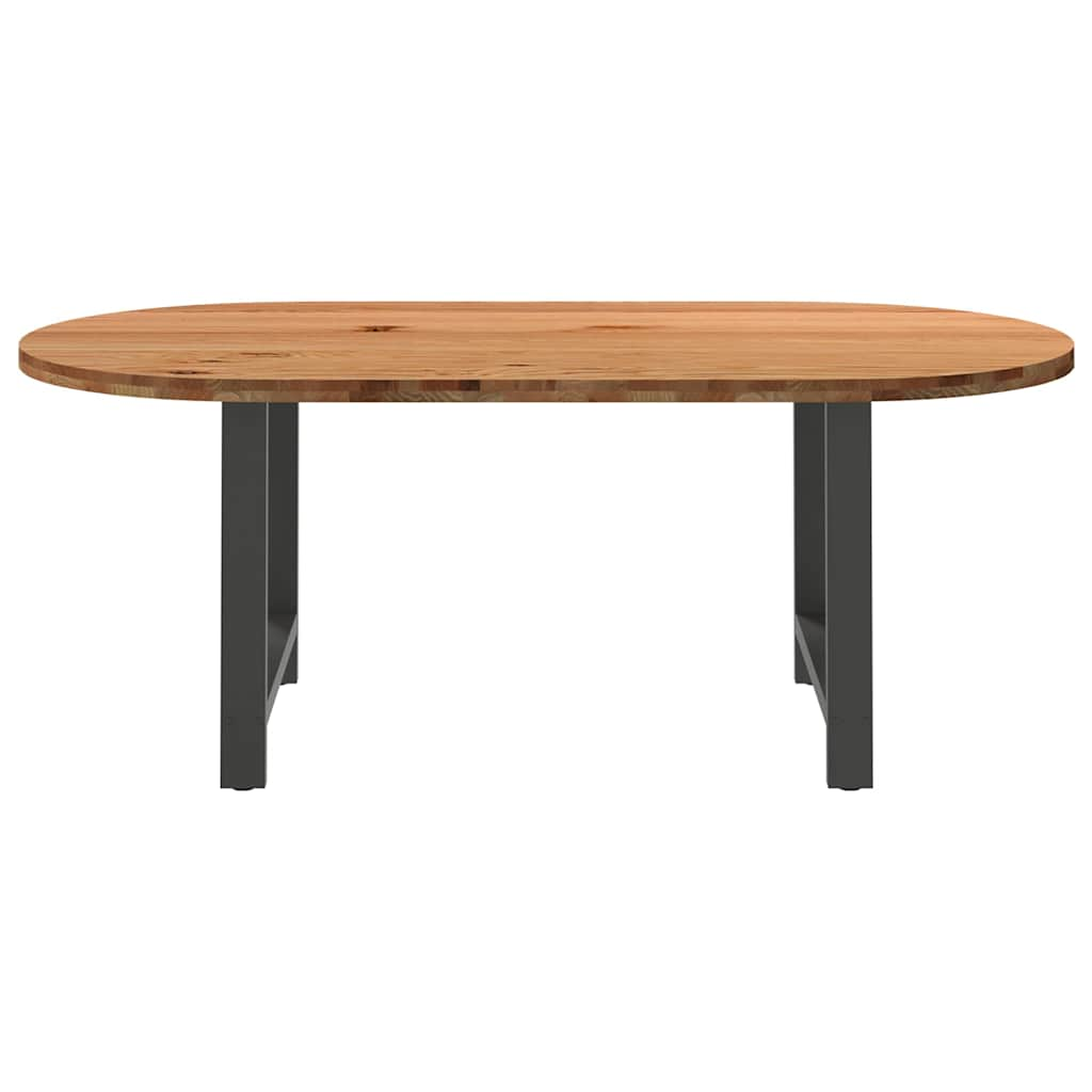 Esstisch Hellbraun 200x100x74 cm Massivholz Eiche Oval